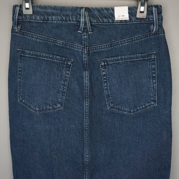 New Good American Fit and Flare Denim Maxi Skirt in Indigo724 size 2/26 - Picture 7 of 13